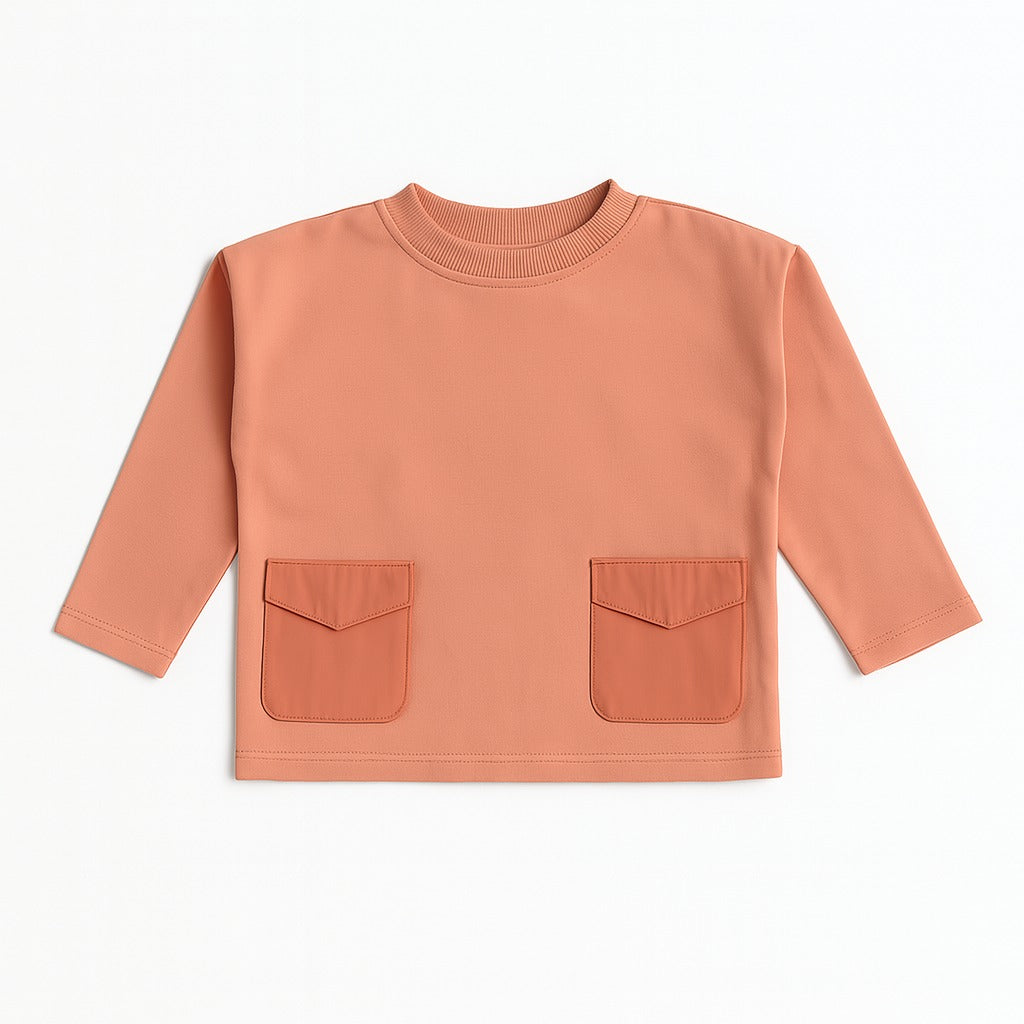 Girls peech pocket style sweatshirt (Last Chance)