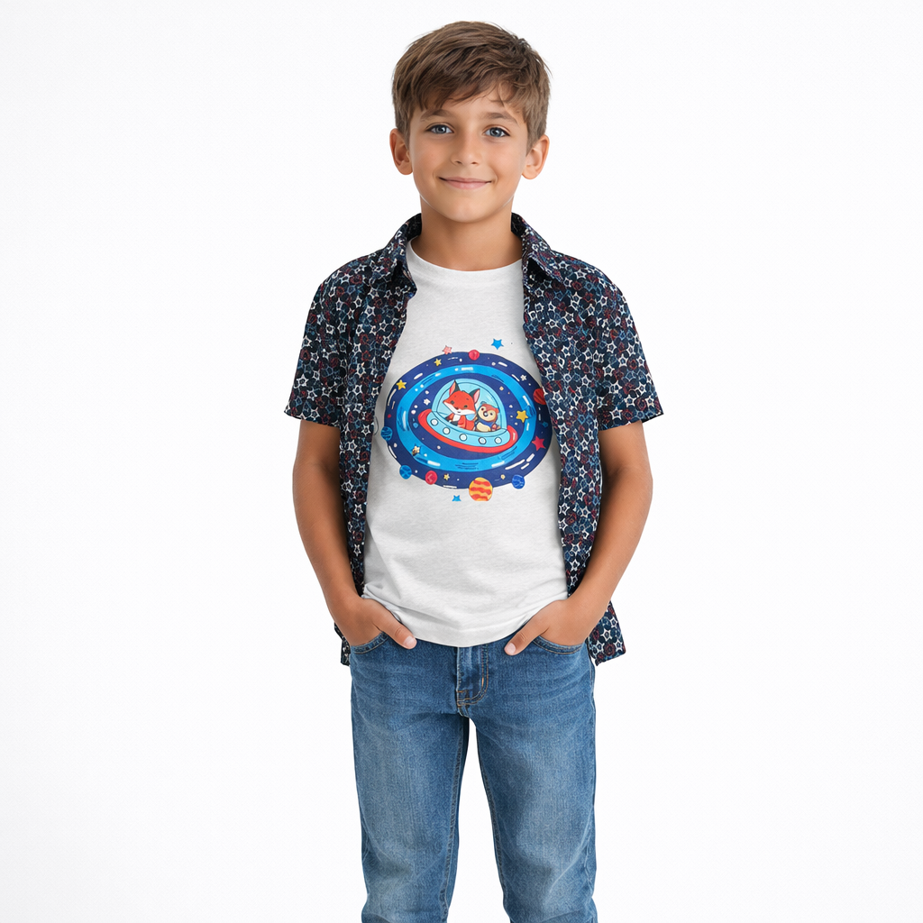 Boys Starry Space Double Shirt