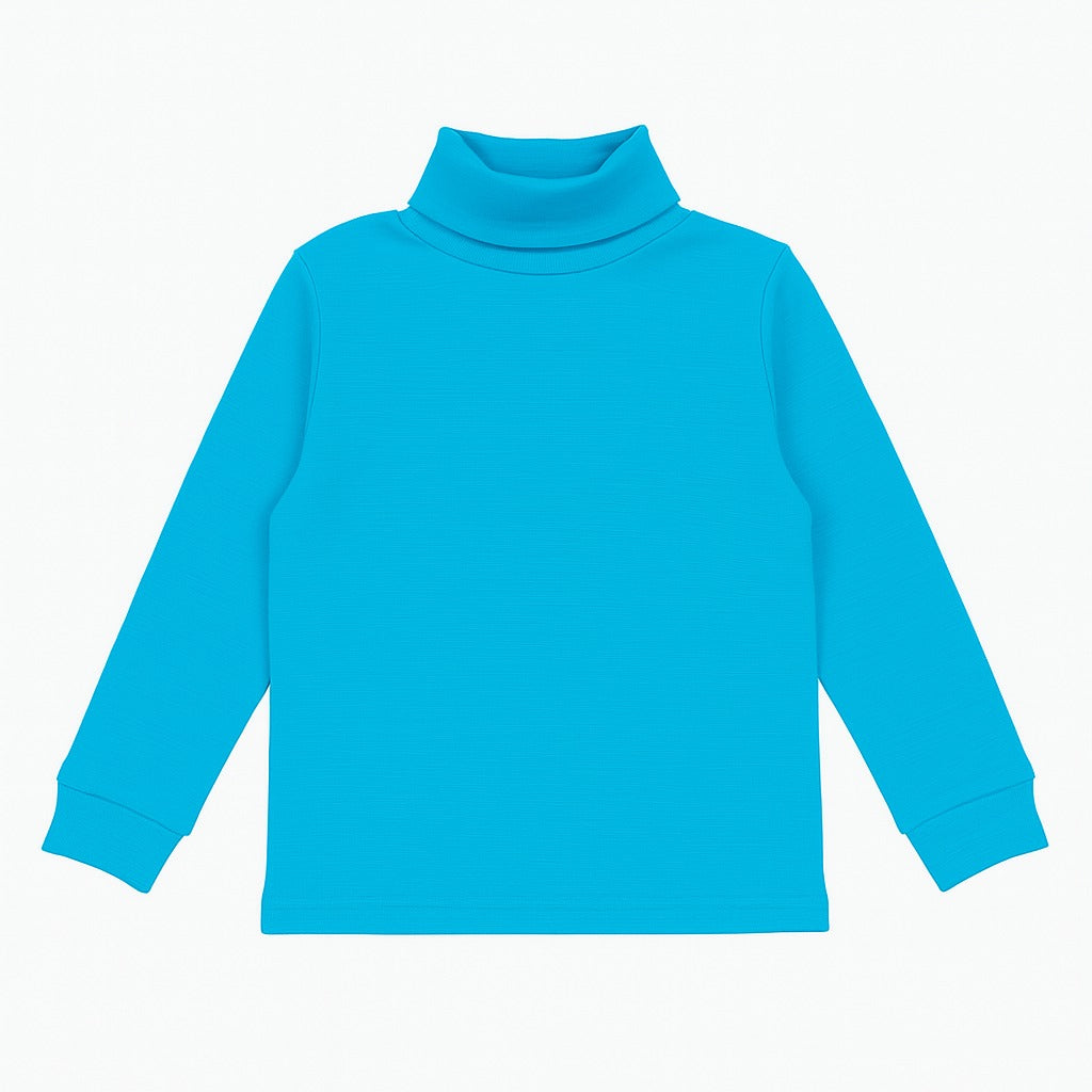 Blue basic high neck
