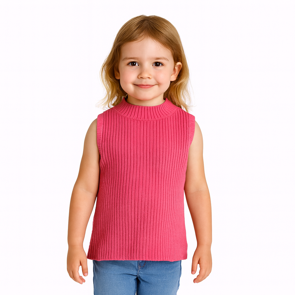 Girls pink sleeveless sweater