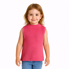 Girls pink sleeveless sweater