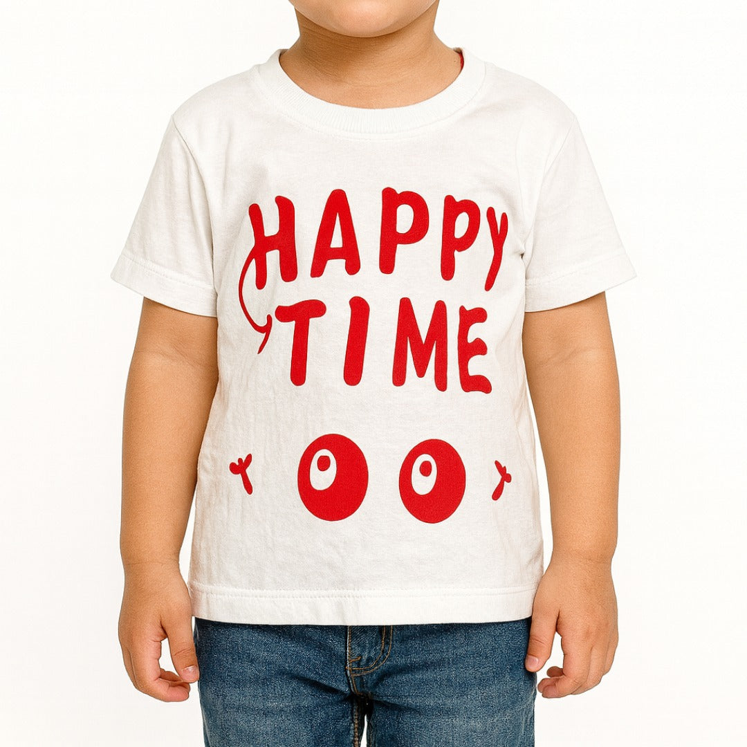 boys gray happy time t-shirt