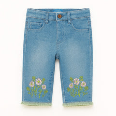 girls flower embroidery pant