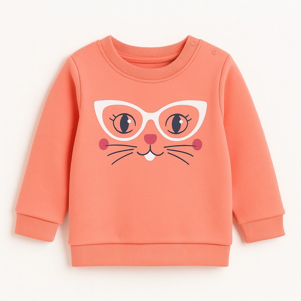 GIRLS CAT PRINTED SWEATSHIRT