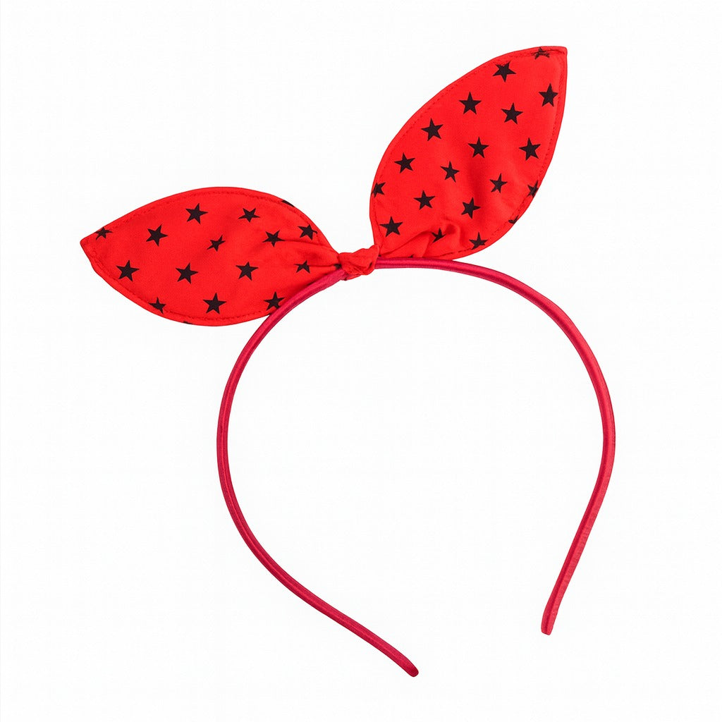 Girls orange pink star bow hair band