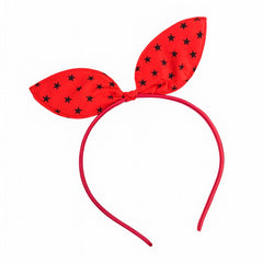 Girls orange pink star bow hair band