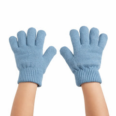 Girls light blue glitter gloves