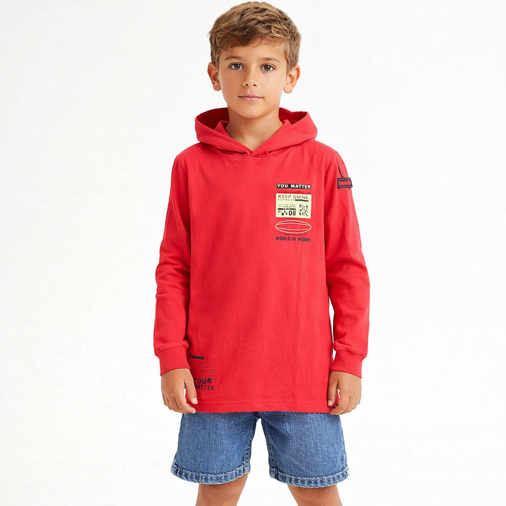 Red neon print hoody (Last Chance)