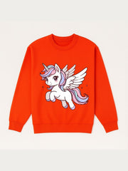 Girls Flying Unicorn Fleece Sweatshirt