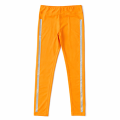 Girls orange side stripe tights (Last Chance)