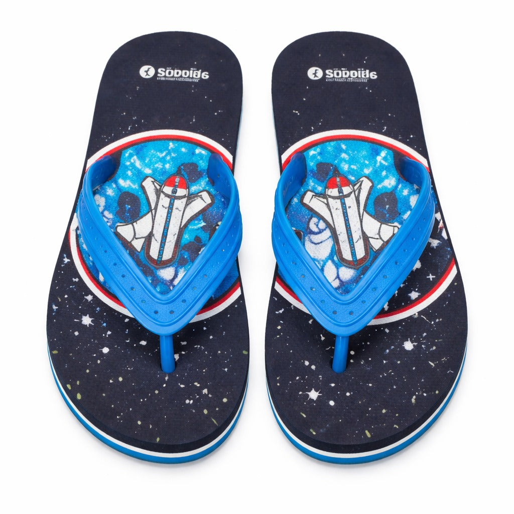 Boys blue space ship slippers (Last Chance)