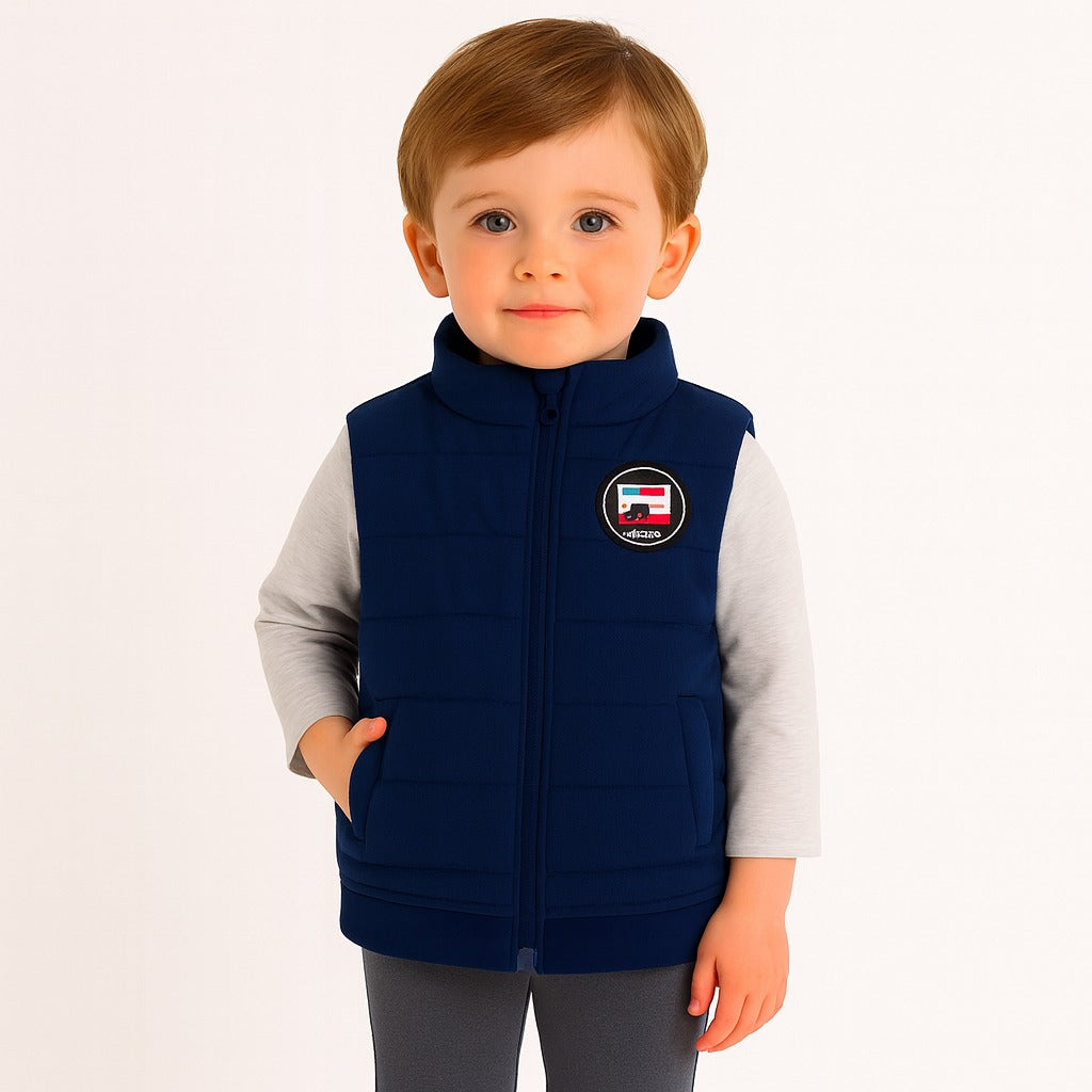 Boys blue sleeveless jacket