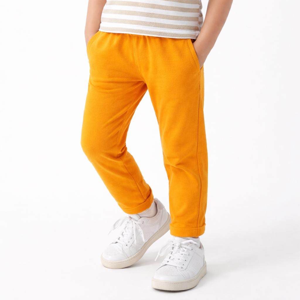 girls yellow basic trouser