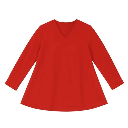 Ladies red silk top
