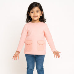 Girls peach pocket style sweatshirt (Last Chance)