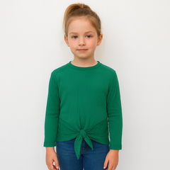Girls green knot shirt