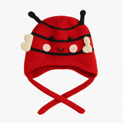 Red wool bee cap