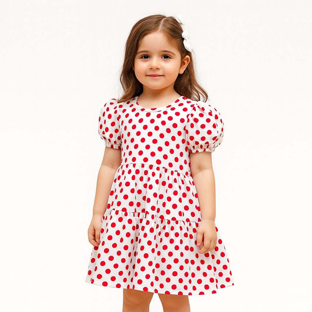 Red polka dots frock