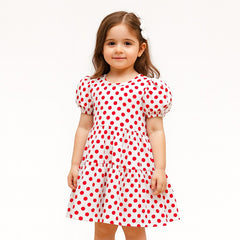 Red polka dots frock