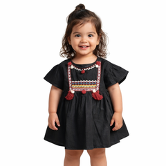 Girls black embroided frock (Last Chance)