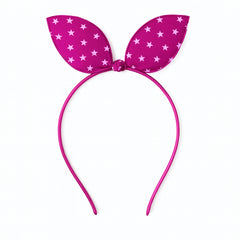 Girls pink star bow hair band