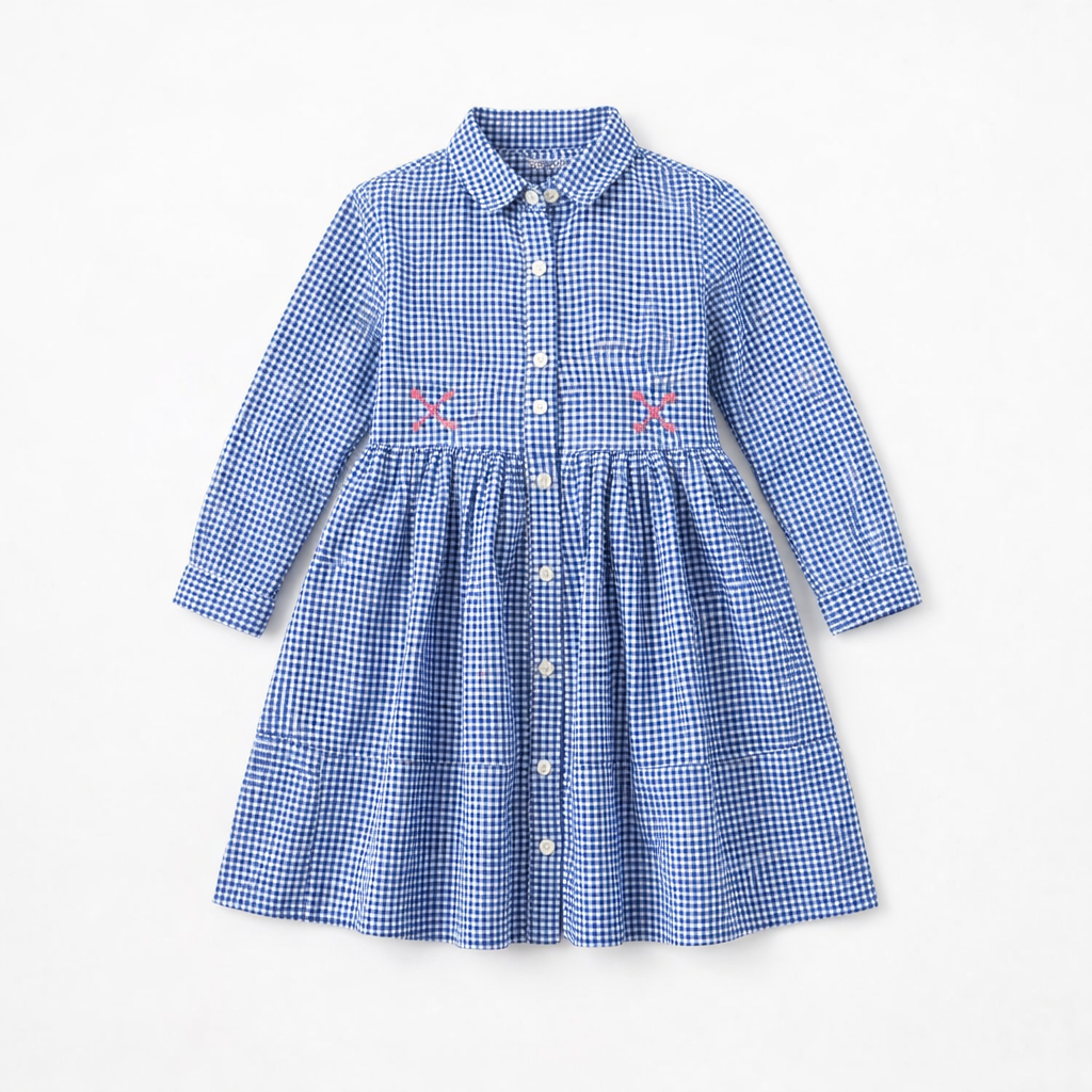 EMBROIDERY CHECK FROCK (Last Chance)