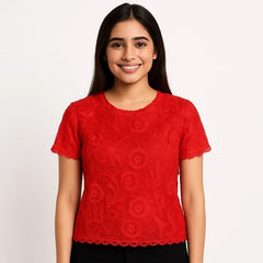 GIRLS RED NET SHIRT