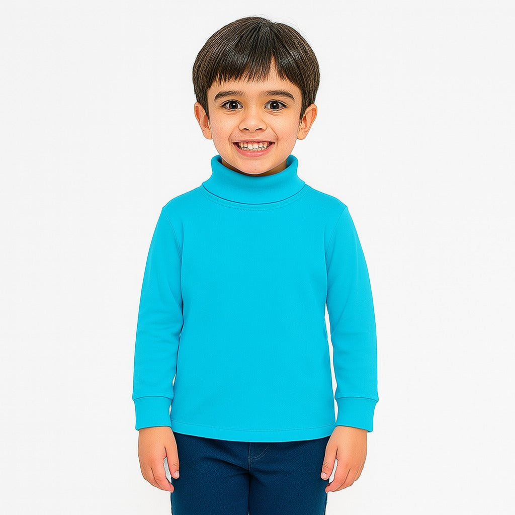 Blue basic high neck