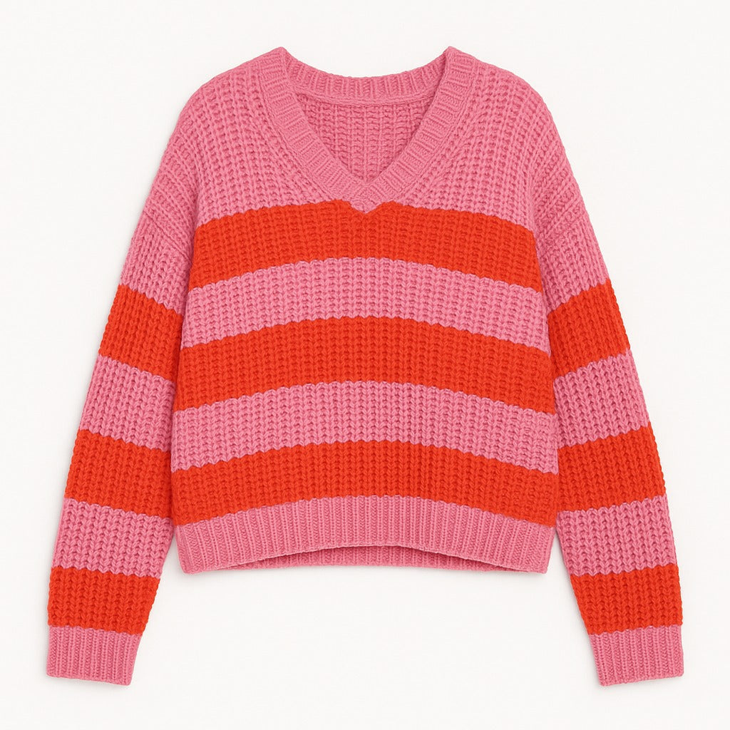 Ladies color pop sweater.