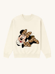 Girls Minnie Mouse Brown Bow Fleece Sweatshirt