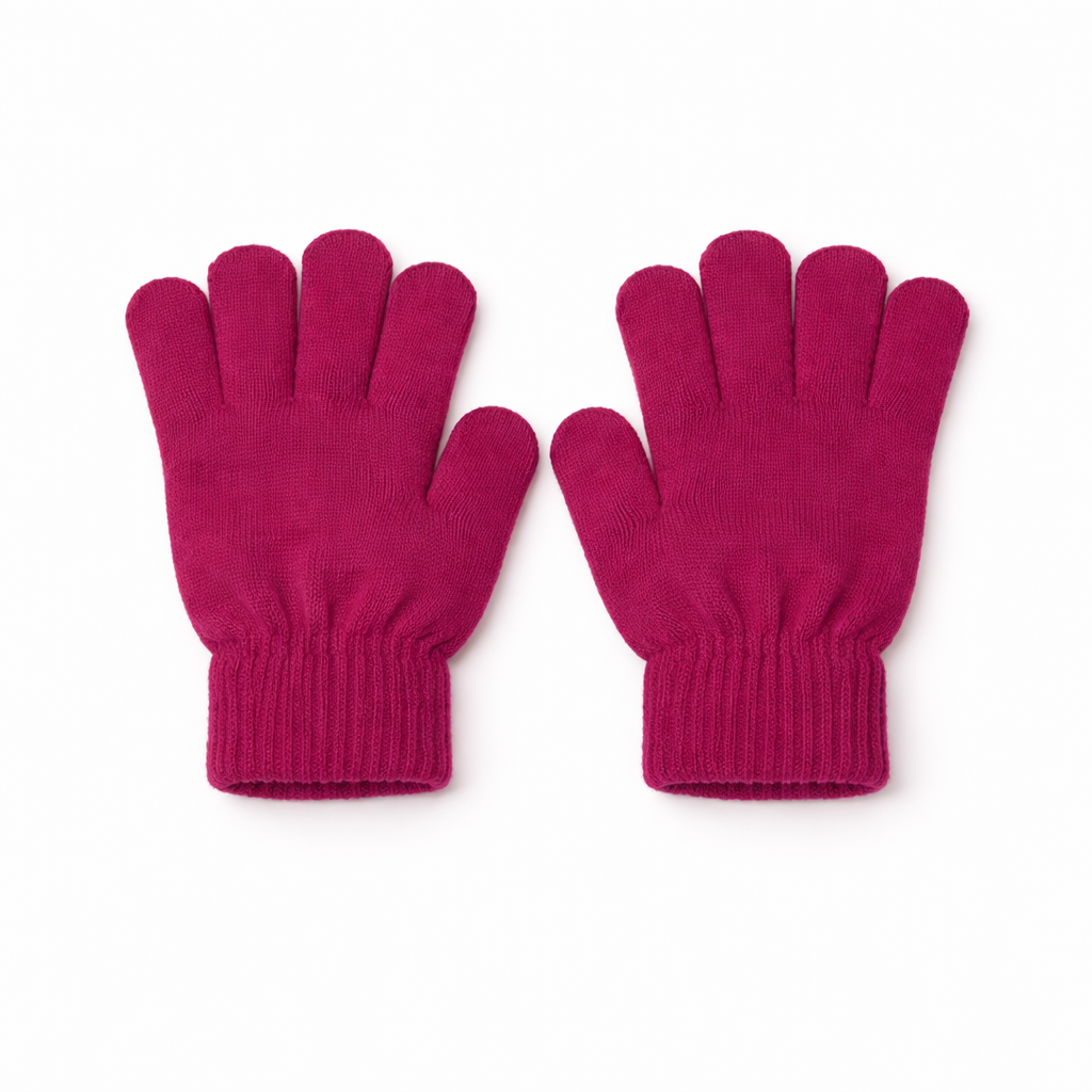 Girls shocking pink gloves