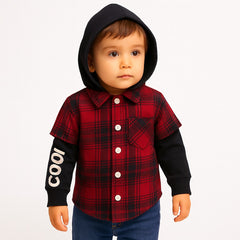Red check hoody
