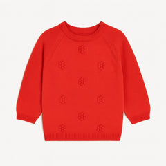 Girls red flower sweater
