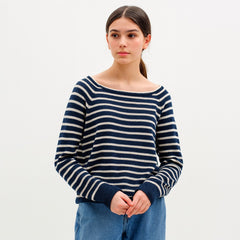 Ladies black and white lining sweater