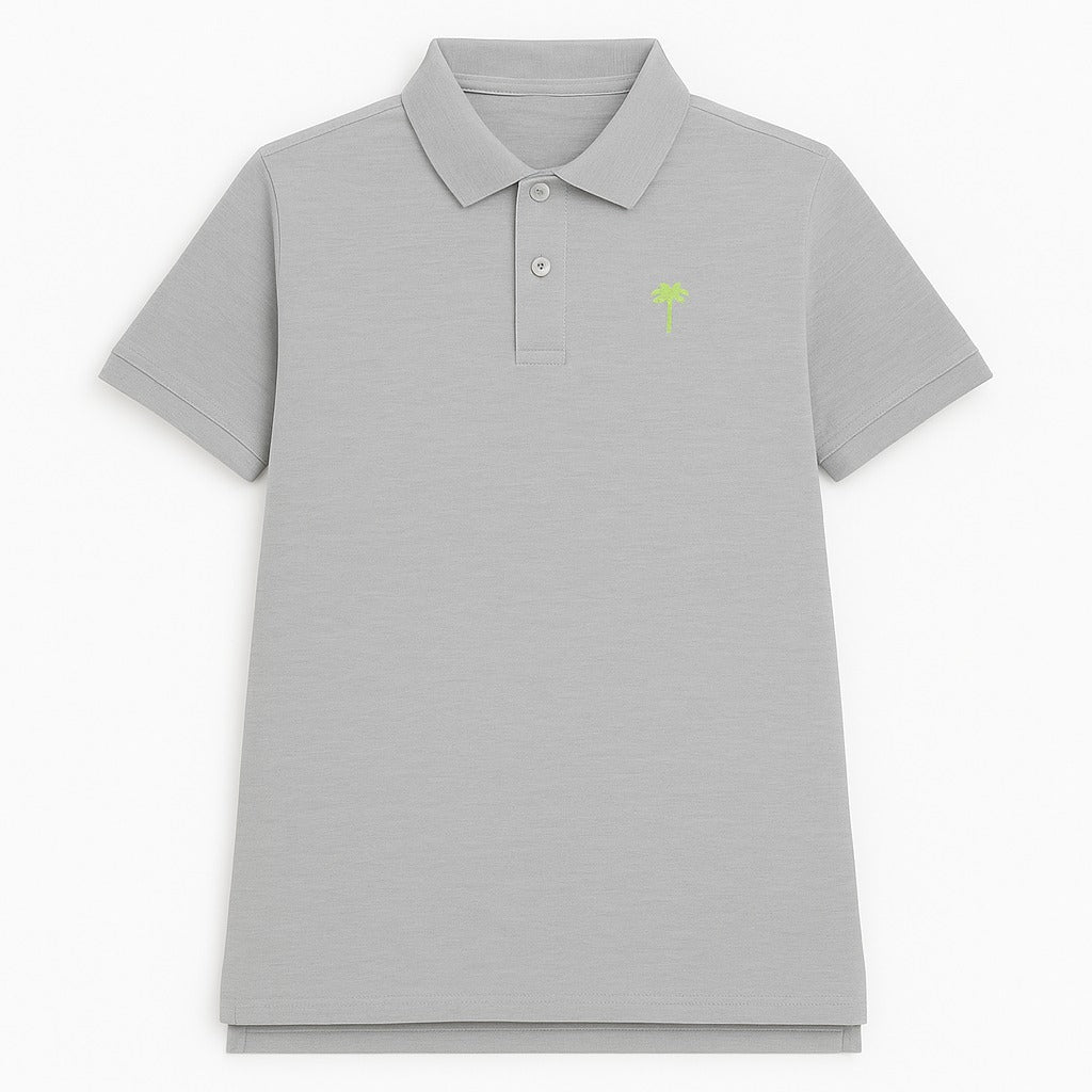Boys gray tree polo shirt