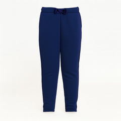 Girls Blue Trouser with Velvet stripes.