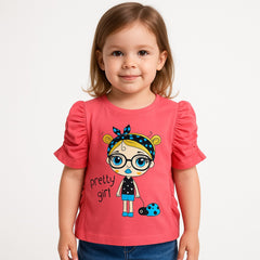 Girls pink doll frill shirt