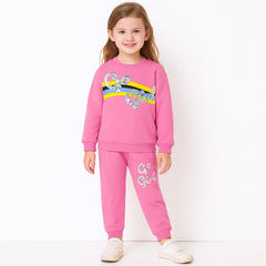 Girls baby pink sequin tracksuit