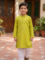 BOYS Lime Green Plain shalwar kameez
