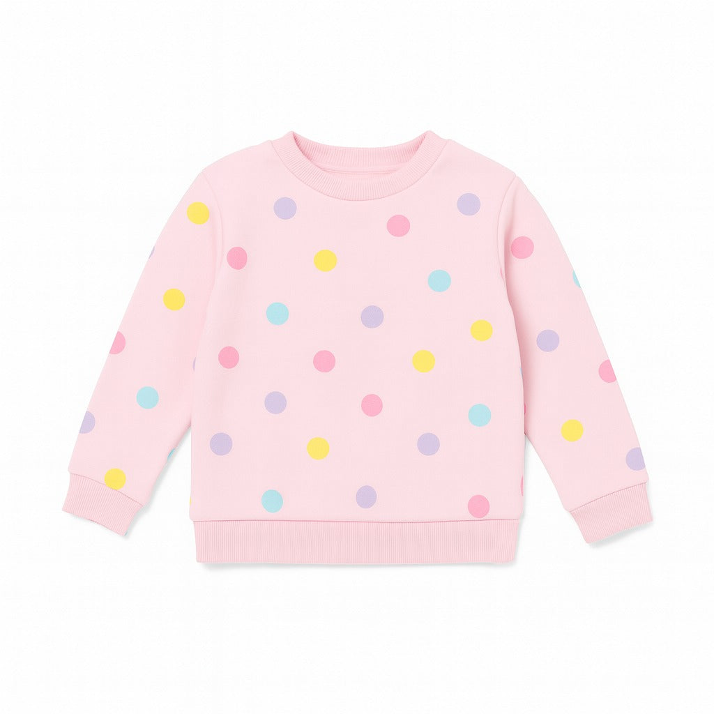 Girls pink polka dot sweatshirt (Last Chance)