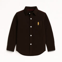 Embraided brown casual shirt