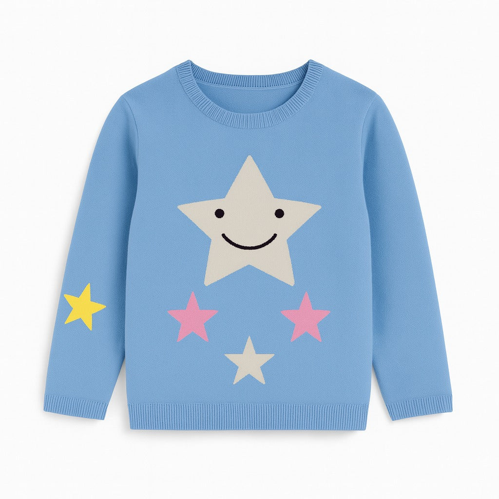 Girls blue star sweater