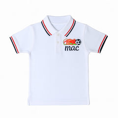 Boys white embroidered ball polo