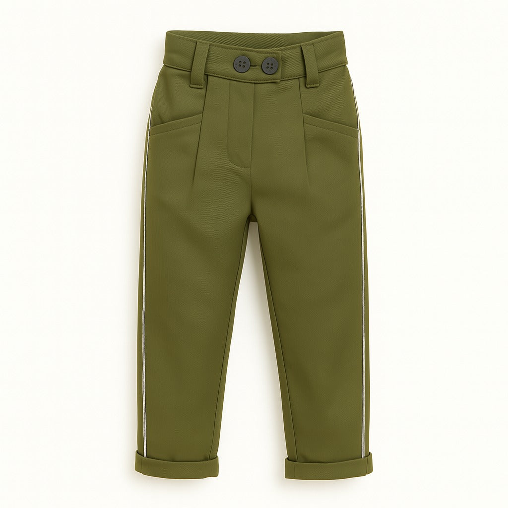 Girls silver stripe commando trouser