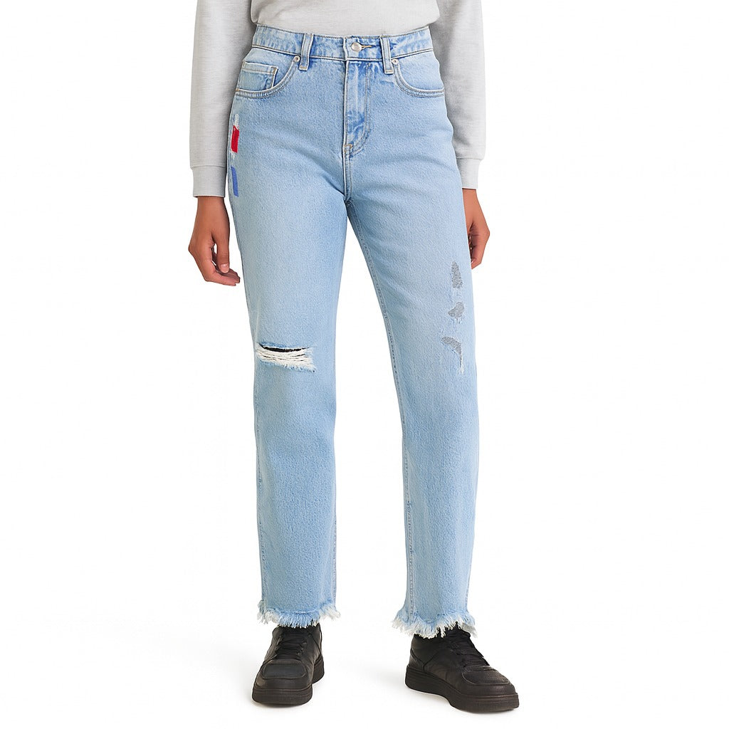 Ladies embroided rough pant