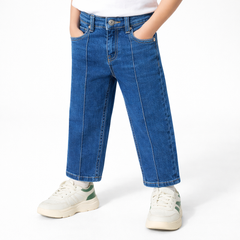 Boys dark blue straight fit denim pant