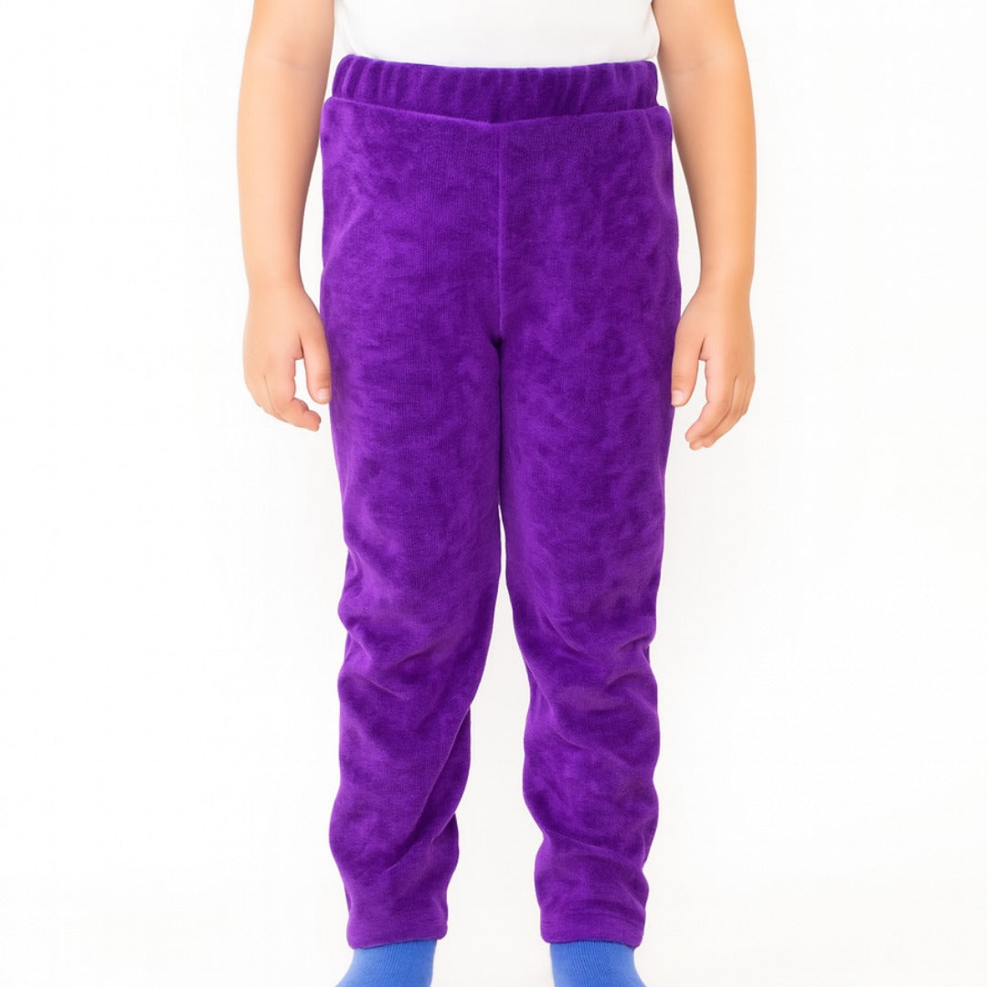 girls purple velvet trouser