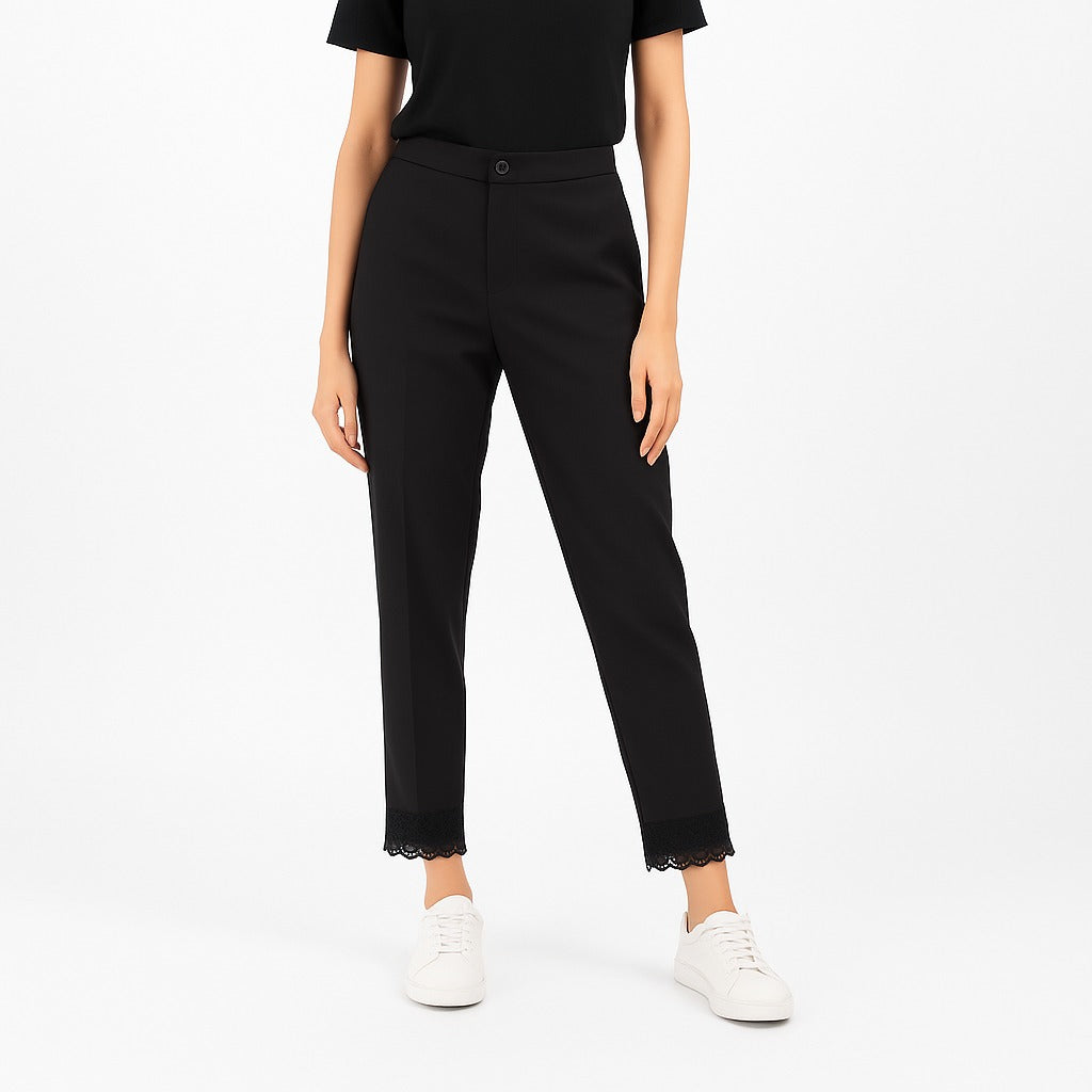 Ladies black lace pant trouser
