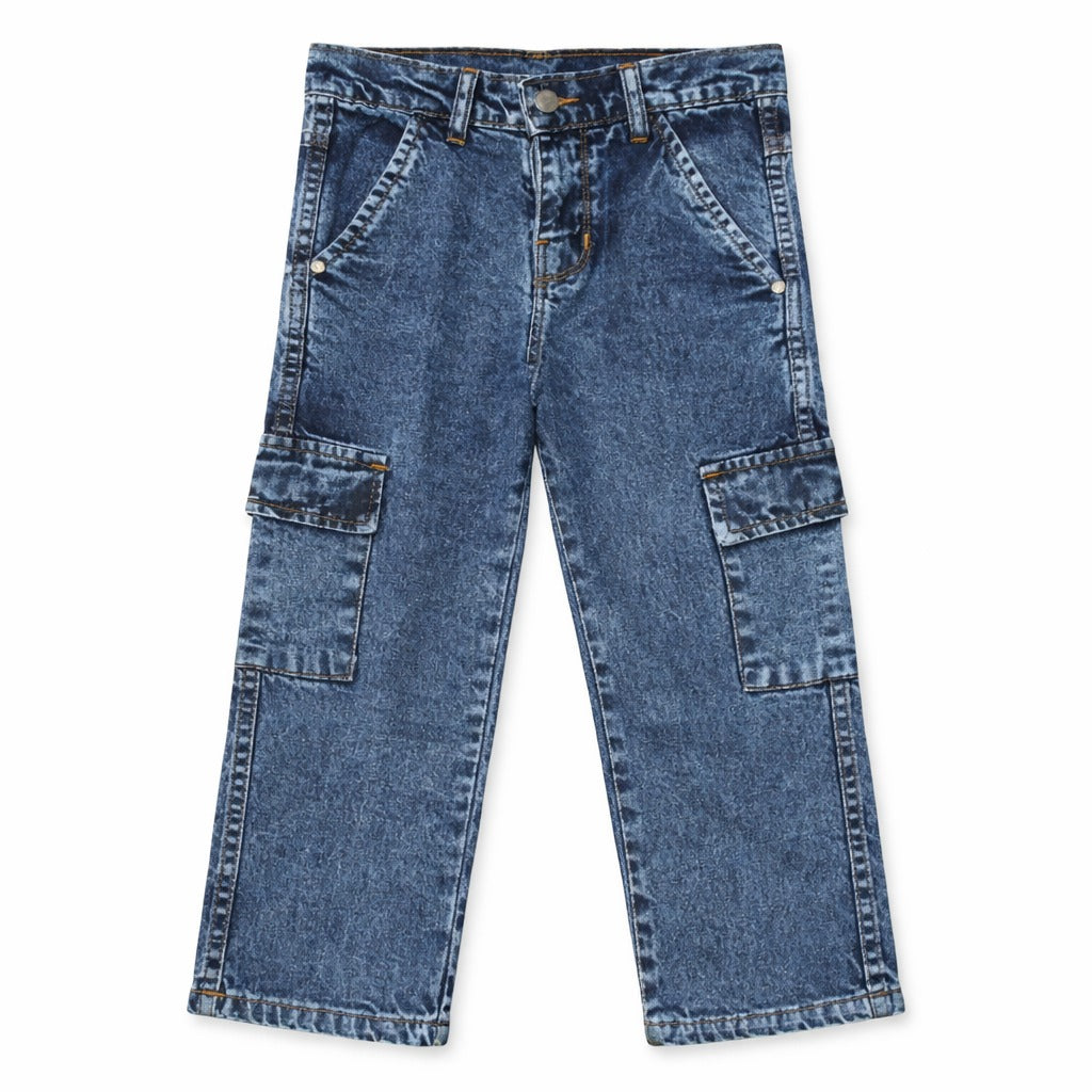 Boys Blue Pocket Denim baggey Pant