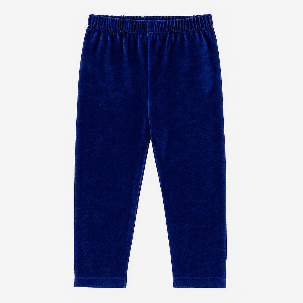 girls blue velvet trouser